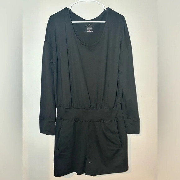 SWEATY BETTY Gary Long Sleeve Romper - Black size medium - Picture 2 of 6
